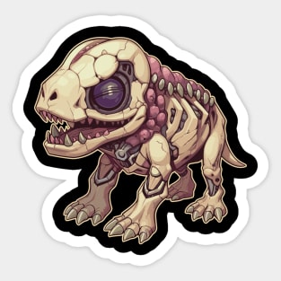 Scary Mummy Chibi T-Rex Isometric Dinosaur Skeleton Sticker